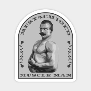 Mustachioed Muscle Man Magnet