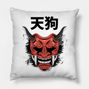 Tengu Mask Japanese Traditional Art Style Pillow