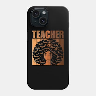 Teacher Teaching Schools Groovy Hearts Melanin Womens Phone Case