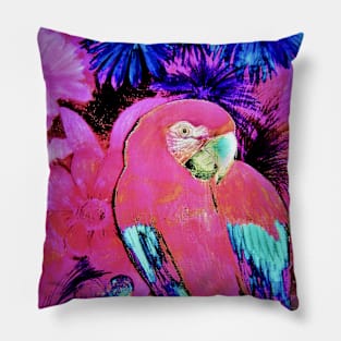 TROPICAL ART POSTER PARROT MACAW EXOTIC DECO PRINT Pillow