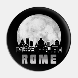 Rome Italy Skyline Full Moon Pin