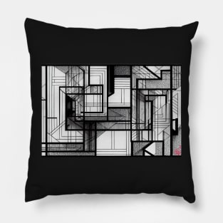 Architect Design Black and White Line Architectural Design Pillow