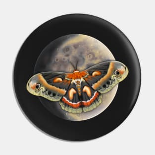 Cecropia Moth & Moon Pin