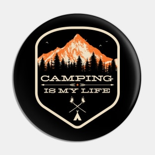 Camping is my Life Camp Counselor Design - Camping T-Design Pin