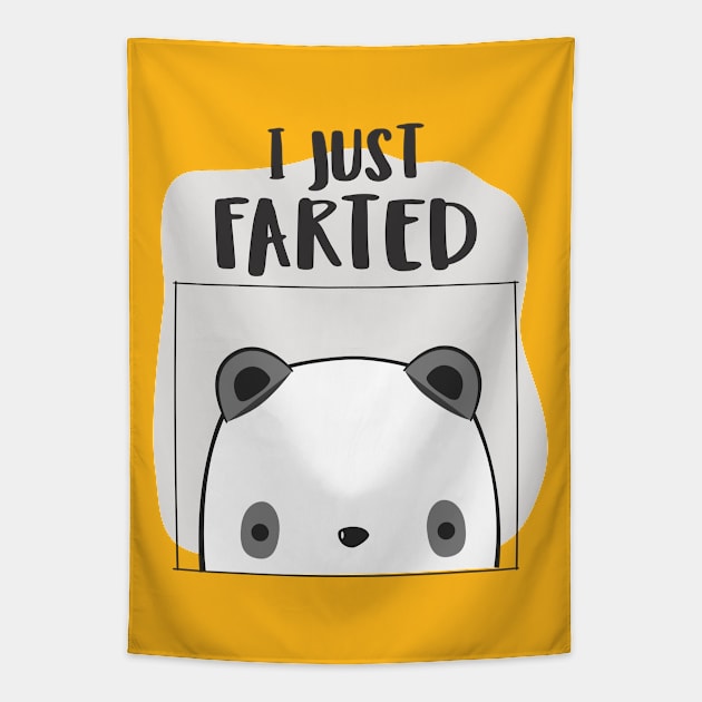 Farted - Cute Panda But Still - The Smell We All Smelt - Light Tapestry by Crazy Collective