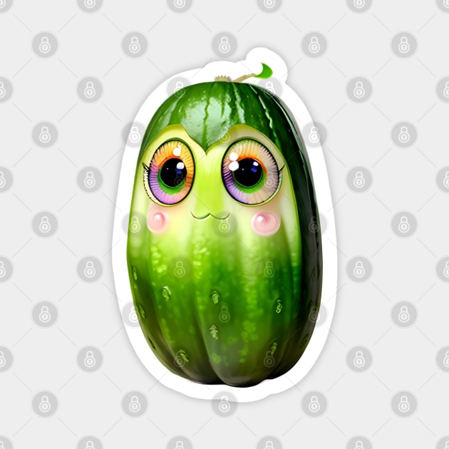 Spectacle Slice - The Adorkable Cucumber! Magnet by KawaiiNimbus