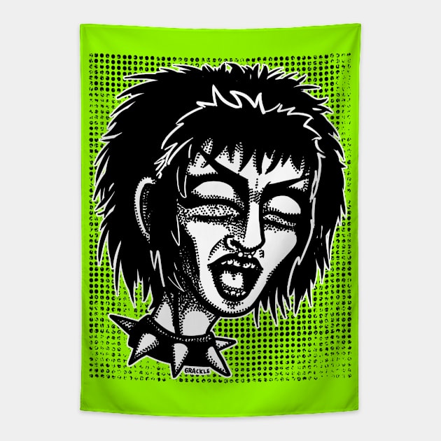 Punk Halftones Tapestry by Jan Grackle