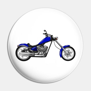 Chopper motorcycle cartoon illustration Pin