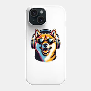 Shiba Inu Smiling DJ: Bold Colors, Musical Vibe Phone Case