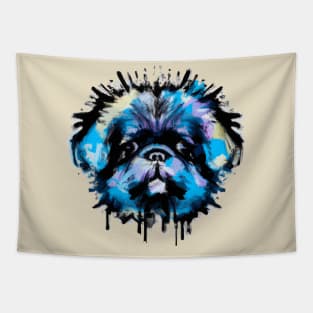 Pekingese Puppy Dog Watercolor Tapestry