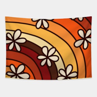 70s Retro Abstract Floral Tapestry