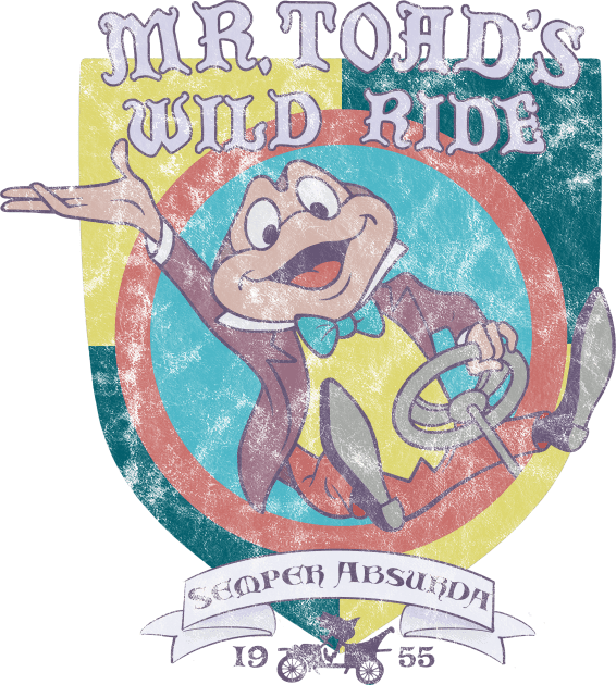 Mr. Toad's Wild Ride - 1955 Vintage Texture Kids T-Shirt by Morgan Jane Designs