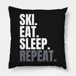 Eat Sleep Ski Repeat Pillow
