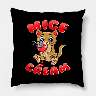 Cute Gift For Cat Lover Mice Cream Ice Cream With A Mouse On Top Cute Kitten Pillow