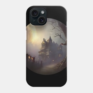 Creepy house and full moon Phone Case