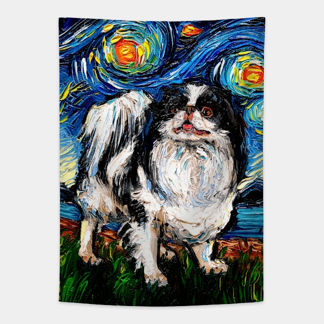 Japanese Chin Night Tapestry by sagittariusgallery