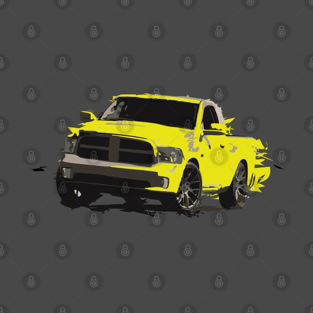 Dodge Ram yellow pickup truck by mfz