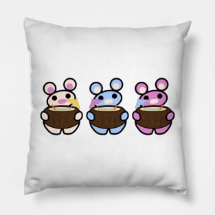 Three Chibis (Coconuts) Pillow