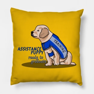 Assistance Puppy Ready to Graduate: Golden Retriever Cutie Pillow