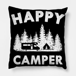 Happy Camper Motorhome Tent Forest Gift Pillow