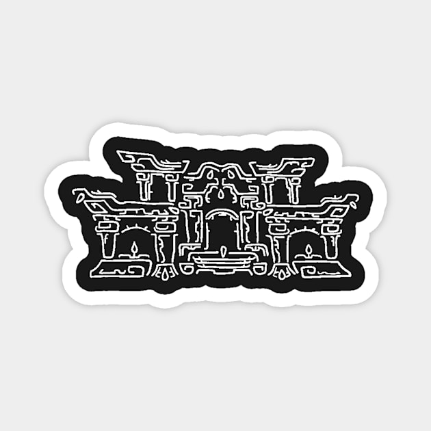 White on Black Geoglyph 2 (Totk) Magnet by HeartonSleeves