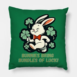 Bunnies bring bundles of luck! Pillow