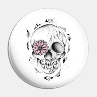 Poetic Wooden Skull Pink Version Pin