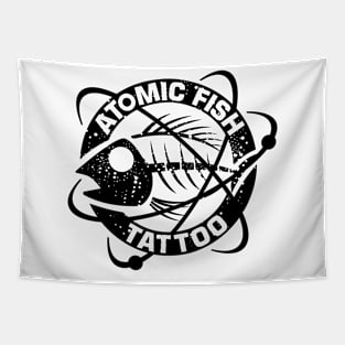 Atomic Fish Tattoo Original Black Tapestry