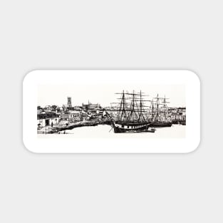 Sailing ships in the harbour Magnet