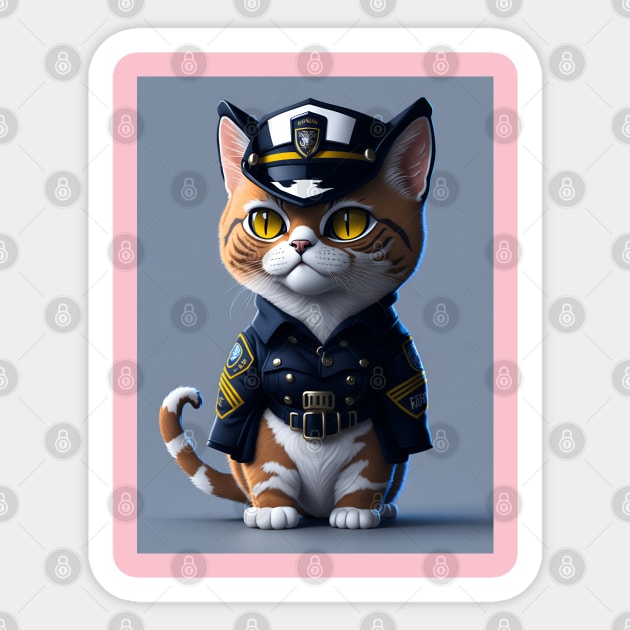 Cat police patrol - Cat - Sticker