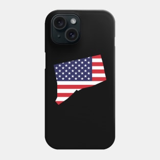 Connecticut State Shape Flag Background Phone Case