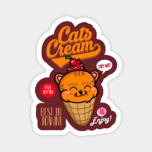 Cats Cream Orange Magnet