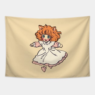 I draw pastel chibi neko playing / the star of cottonland Tapestry