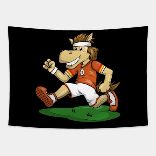 Horse as Soccer player at Soccer with Soccer shoes Tapestry