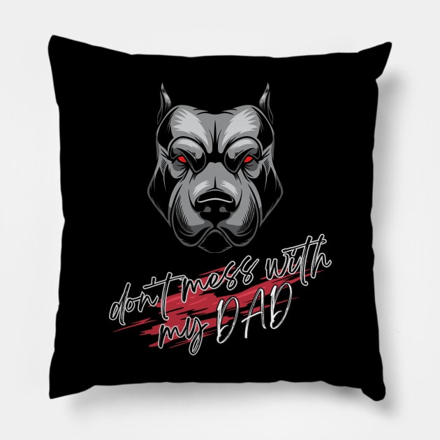 DOG WARNS Pillow by Profound Prints