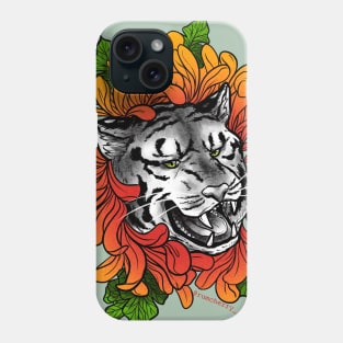 tiger + flower Phone Case