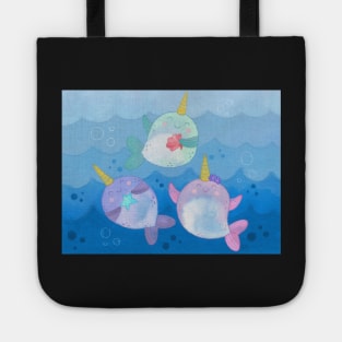 Playful Cute Narwhals Tote