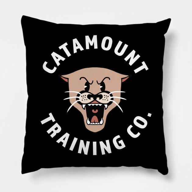 Catamount Training Co. Cougar Head Logo White Pillow by Catamount Training Co