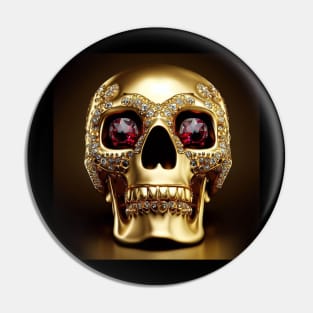 Gold Skull and Rubies. Pin