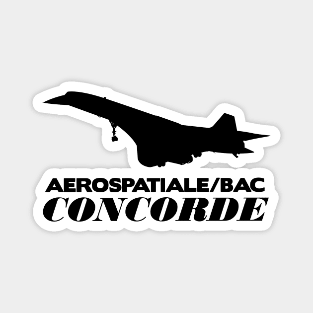 Aerospatiale-BAC Concorde Silhouette Print (Black) Magnet by TheArtofFlying