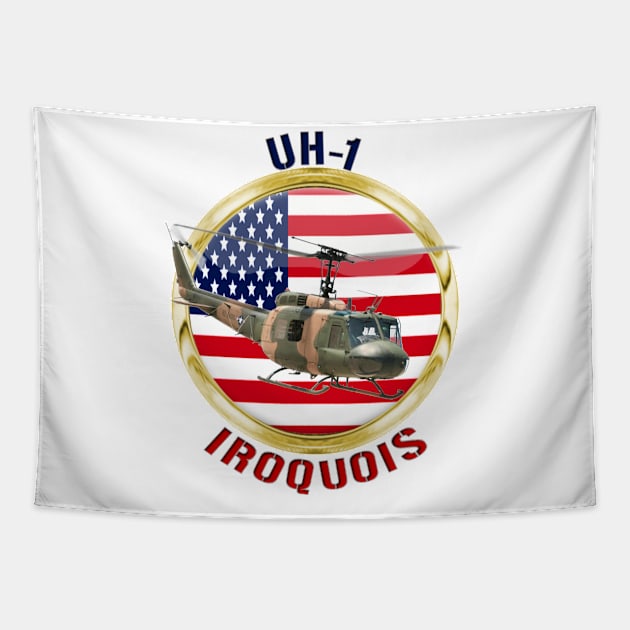 UH-1 Iroquois USA Tapestry by MilMerchant