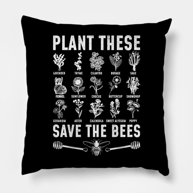 Gardening Gardener Garden Save The Bees Environmentalist Pillow by merchmafia