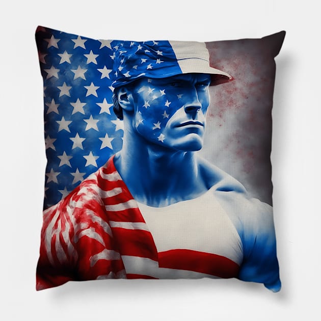 [AI Art] Robust Average Native American man Pillow by Sissely