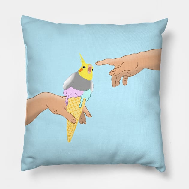 Michelangelo Ice Cream Cockatiel Pillow by FandomizedRose