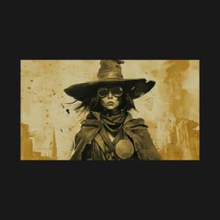 Steampunk Vampire Hunter Witch Sepia T-Shirt