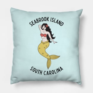 Seabrook Island Beach South Carolina Mermaid Pillow