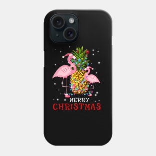 Flamingo Christmas Tree Pineapple Xmas Light Merry Christmas Phone Case