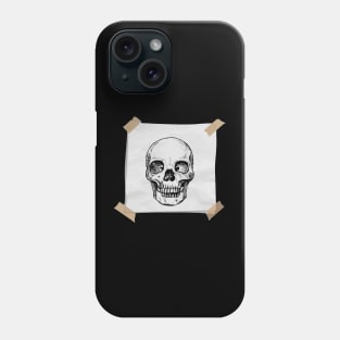 Skull on paper design Phone Case