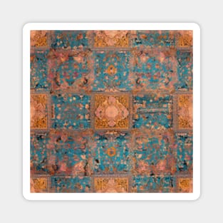 Mystical Tapestry: Vintage Indian Rug Reverie Magnet