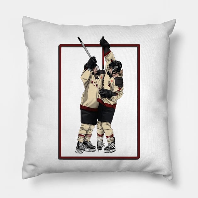 Marie-Philip Poulin and Laura Stacey, PWHL Montreal Pillow by thestaroflove